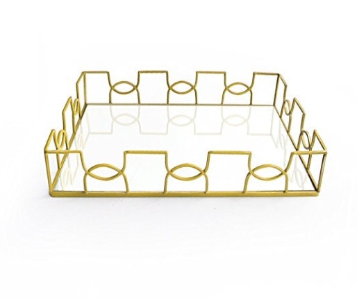 home decor gold tray holidays